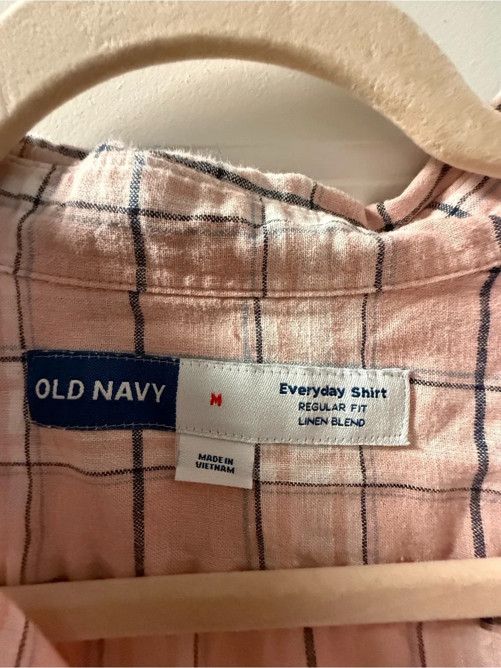 Old Navy Pink Windowpane Short-Sleeve Button-Up Shirt